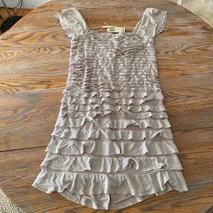 MAX STUDIO beige ruffled knit dress!! CUTE! NWT/ W/L